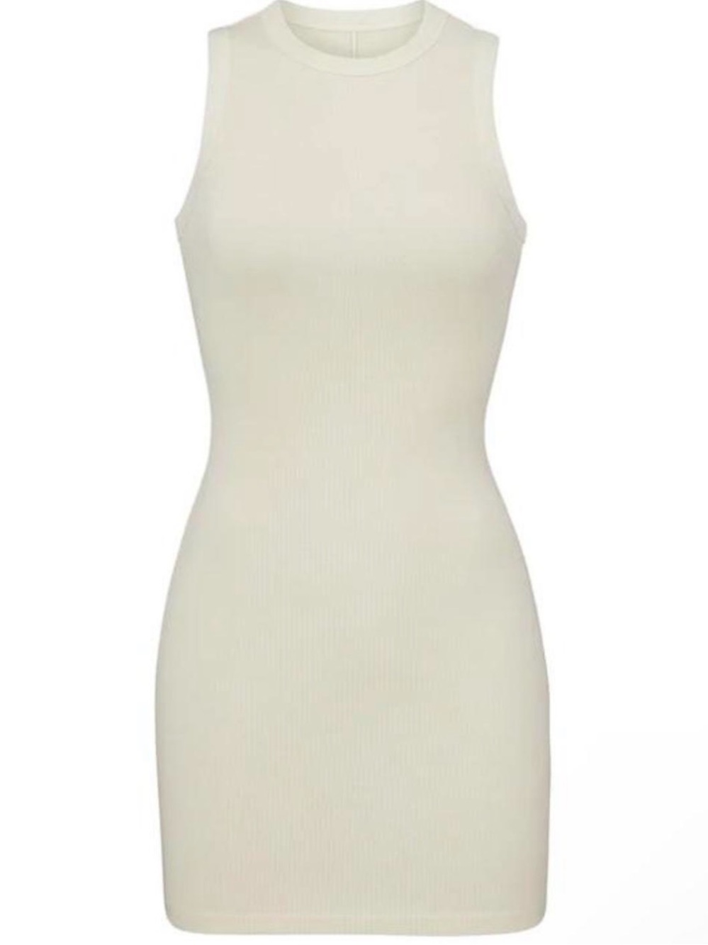 SKIMS Ribbed Sleeveless Bodycon Dress in Cream
